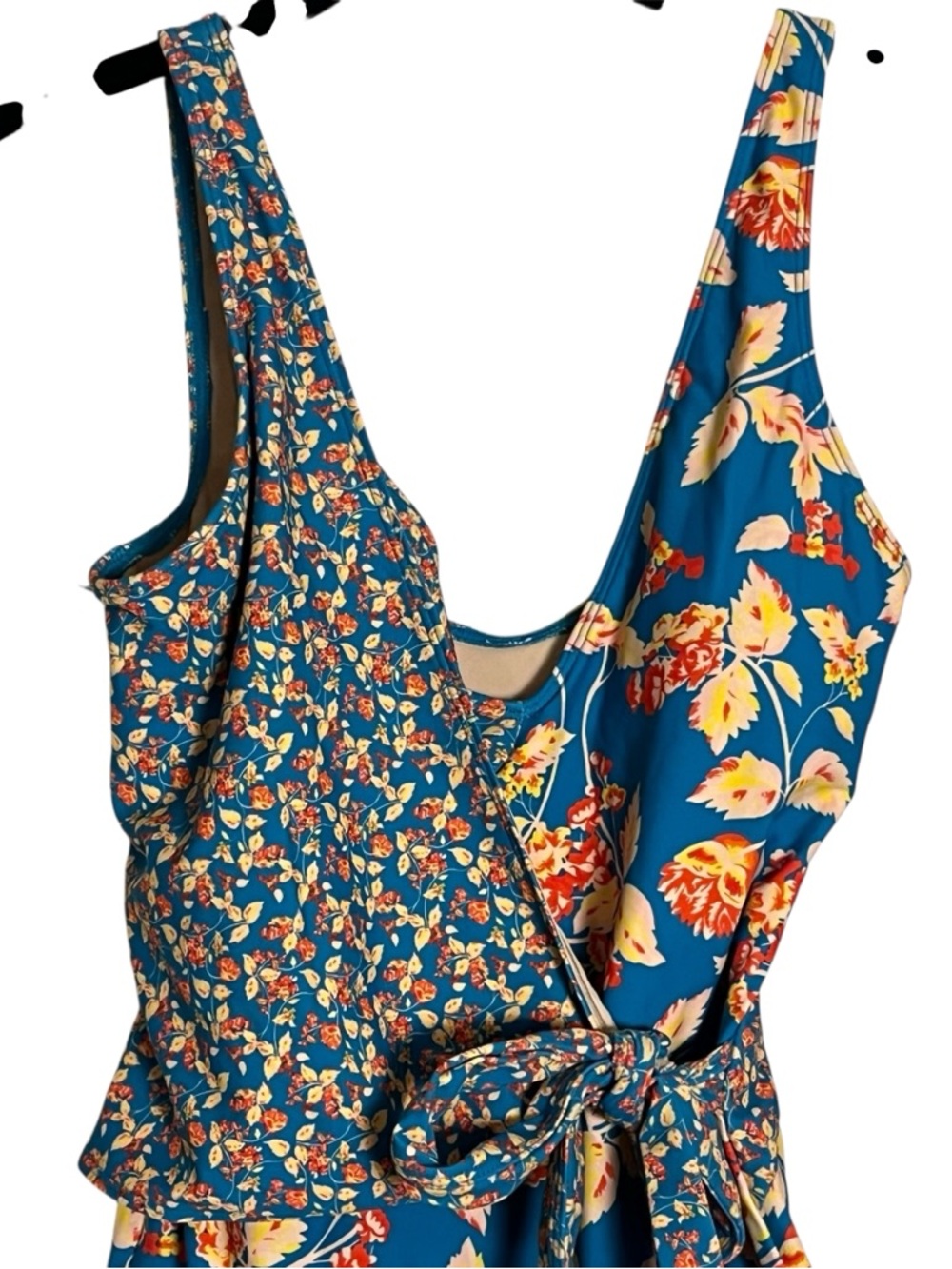 Summersalt x DVF The Perfect Wrap One Piece Swimsuit Floral Teal  NWT 2022 6LT - Picture 6 of 16